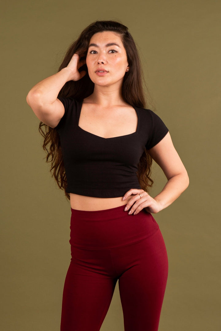 Sweetheart Crop Top in Black - Manners London