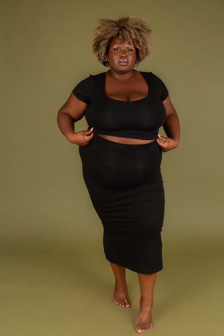 Sweetheart Crop Top in Black - Manners London