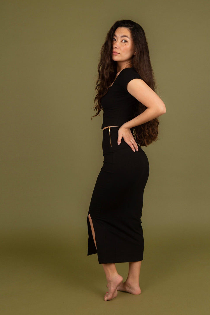 Sweetheart Crop Top in Black - Manners London