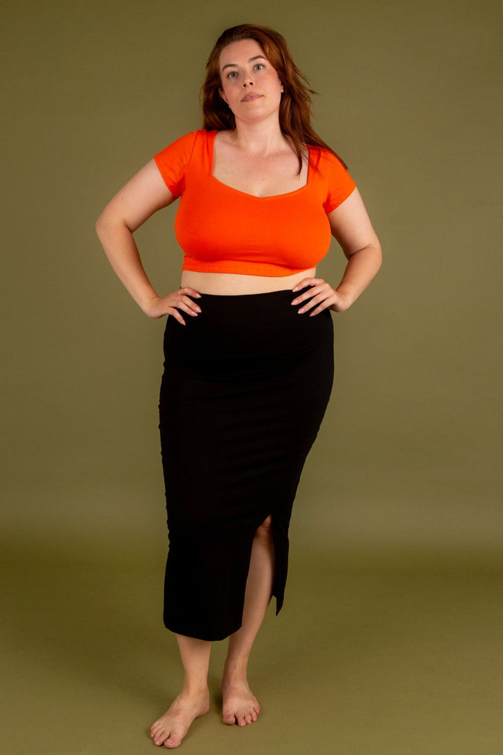 Sweetheart Crop Top in Flame - Manners London