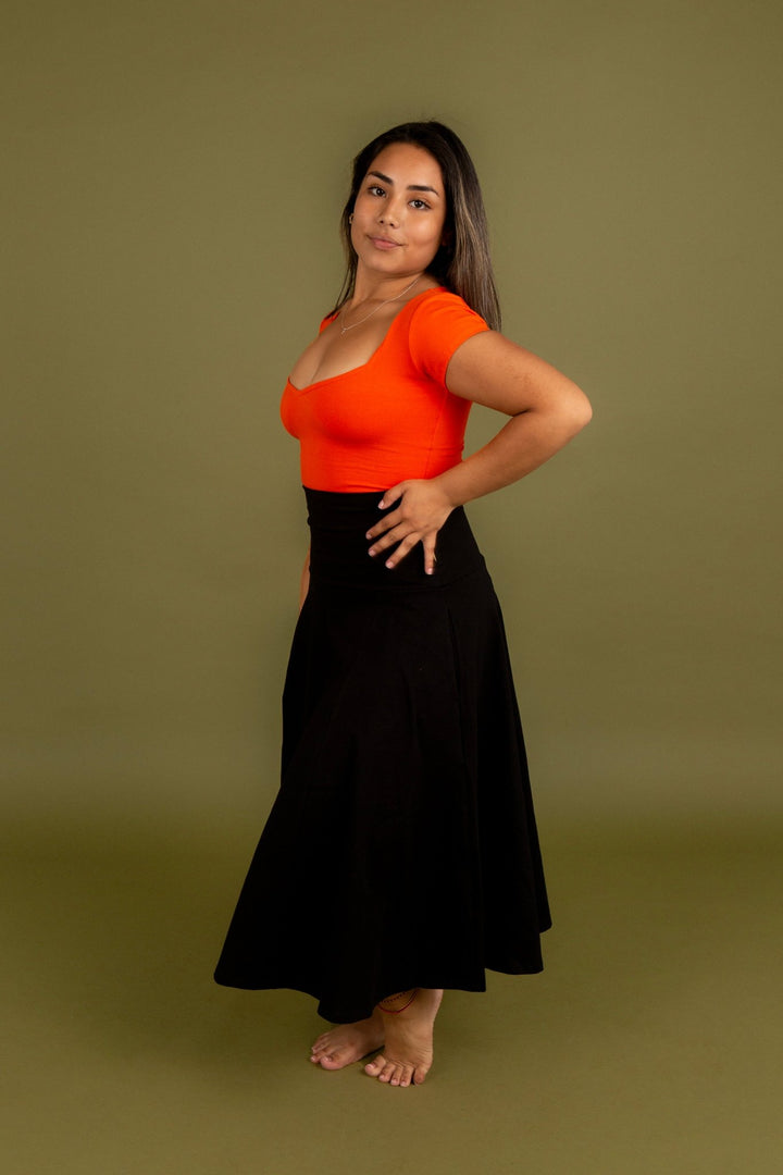 Sweetheart Full Length Top in Flame - Manners London