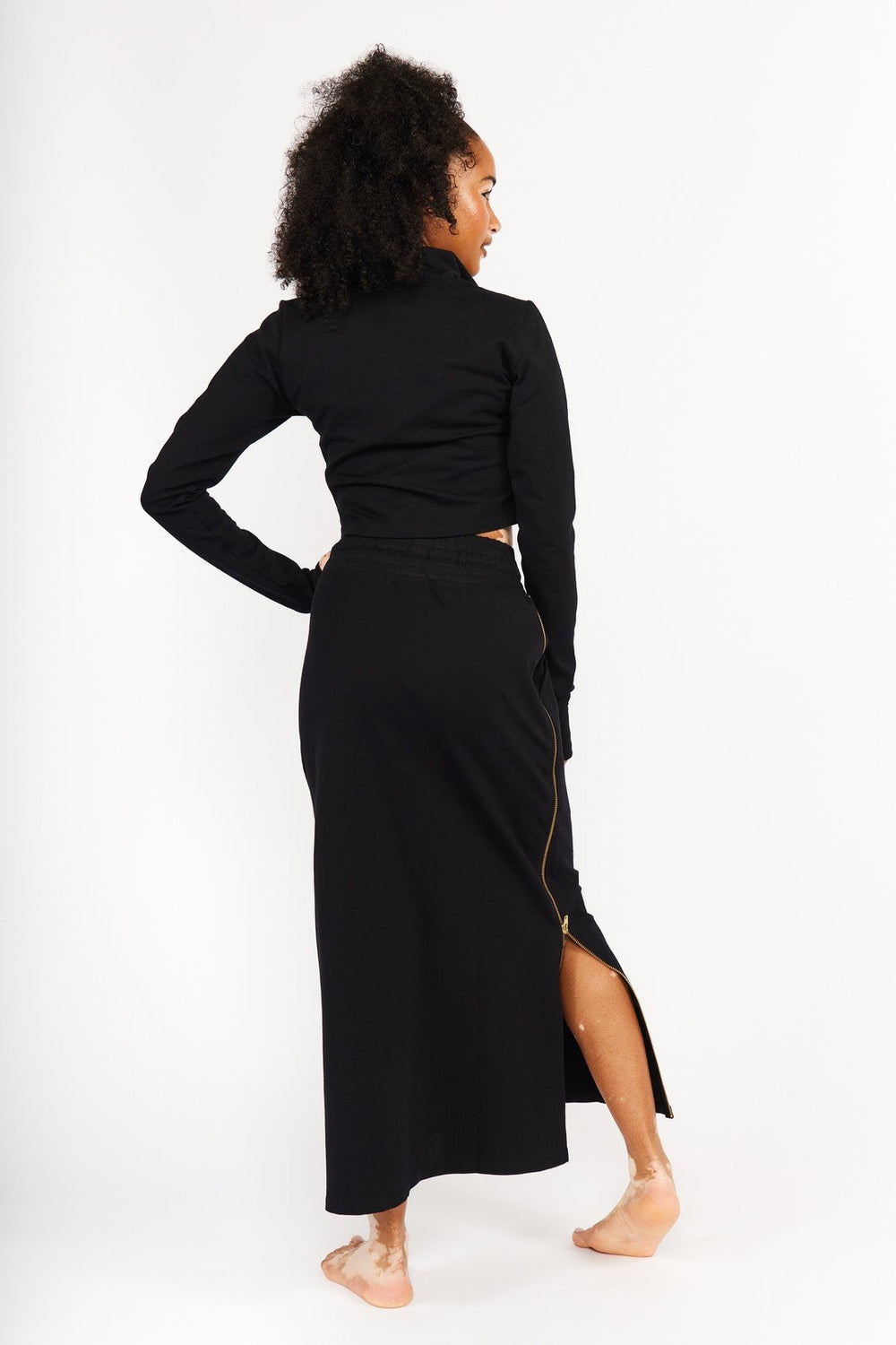 Trackie Midi Skirt Petite in Black - Manners London