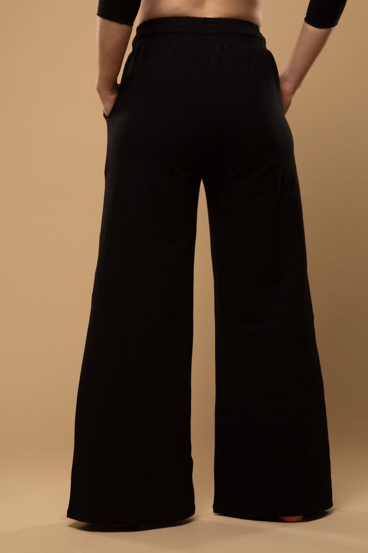 Trackie Trousers Wide Leg Tall in Black - Manners London