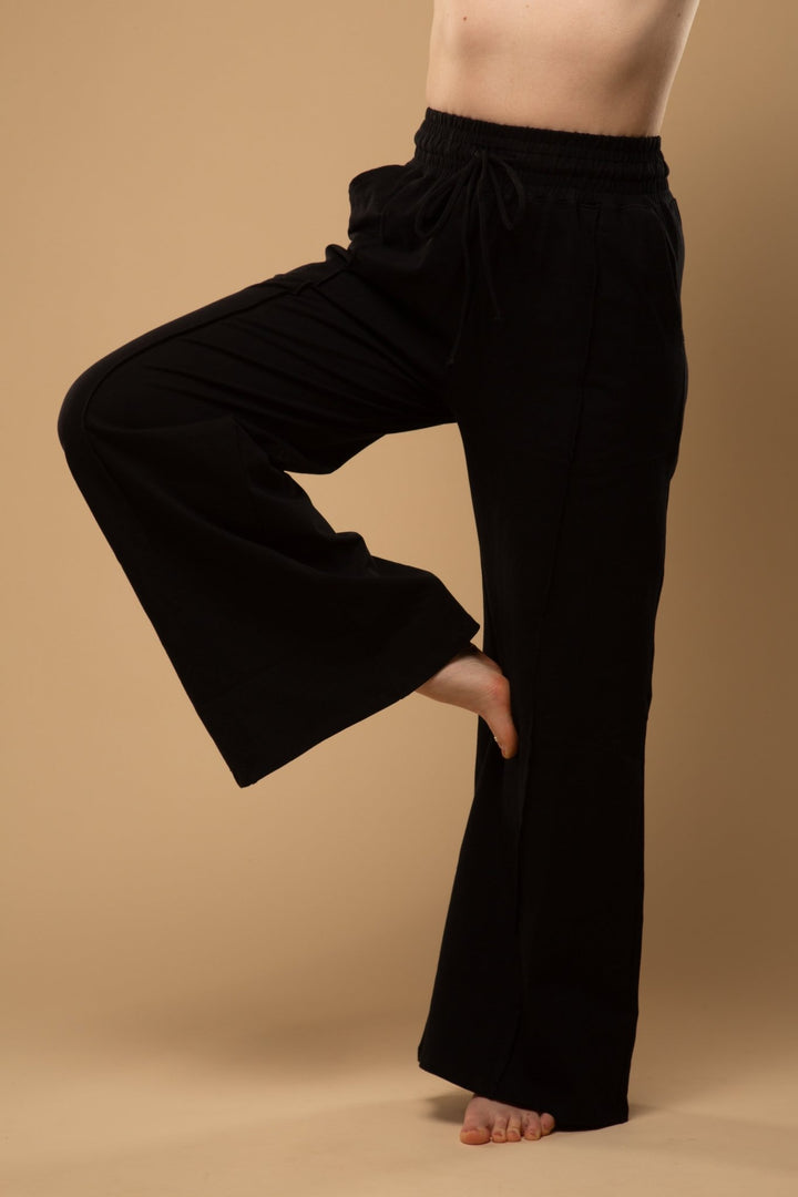 Trackie Trousers Wide Leg Tall in Black - Manners London
