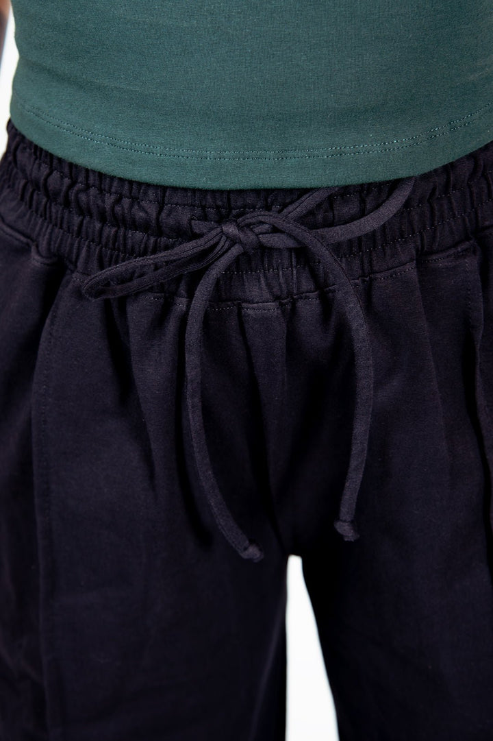 Trackie Trousers Wide Leg Tall in Black - Manners London