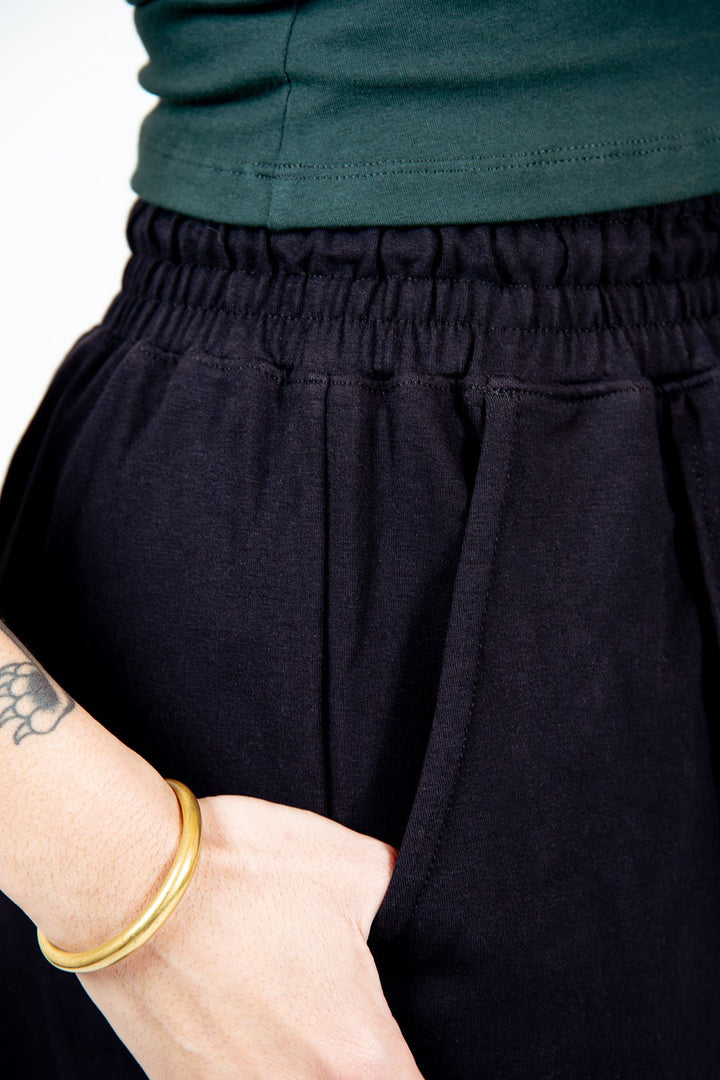 Trackie Trousers Wide Leg Tall in Black - Manners London