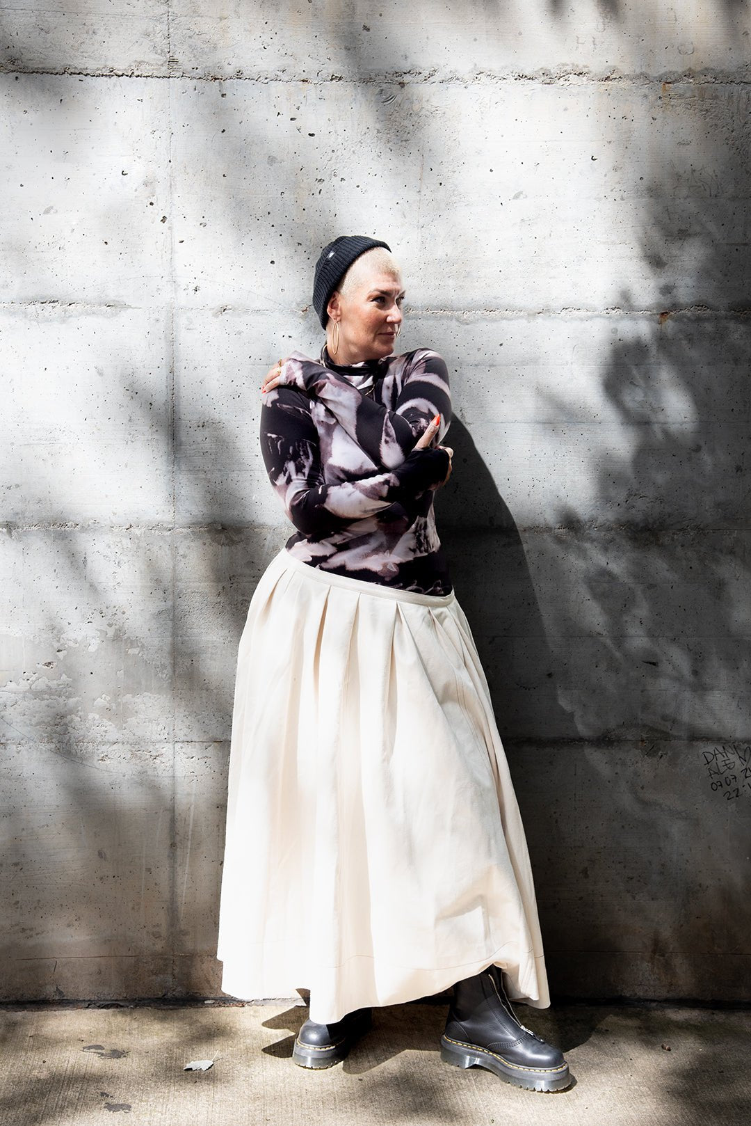 Turtle Neck Long Sleeve Full Length Top with Hole in Hujan Manis - Manners London