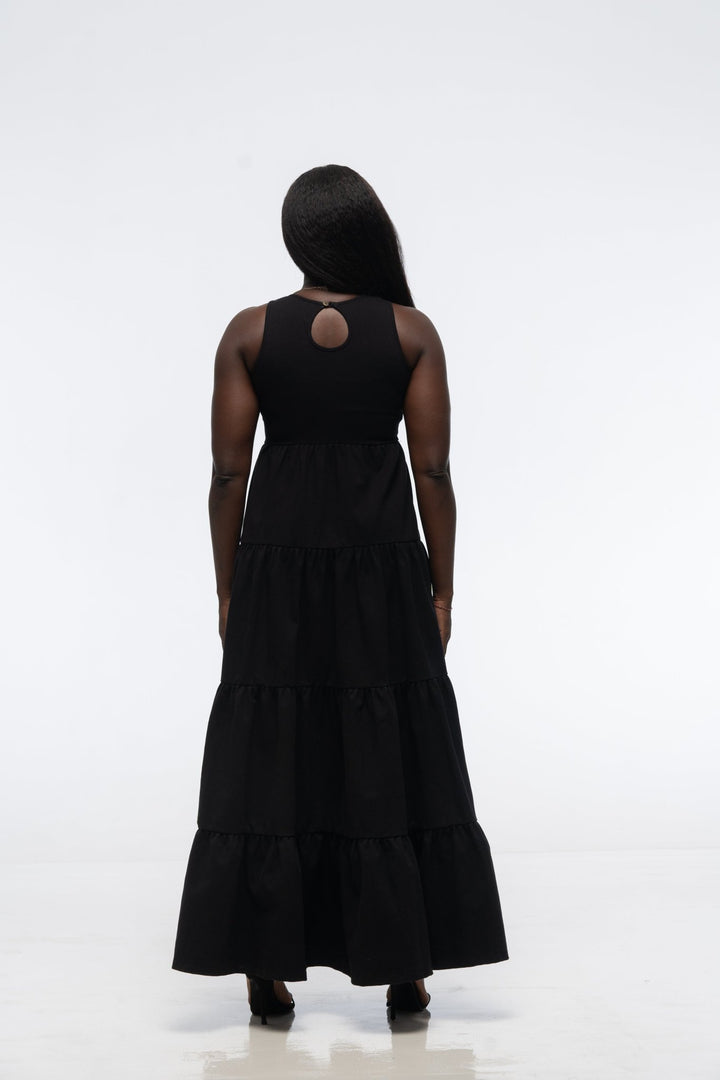Tuya Dress Maxi sleevless in Black - Manners London