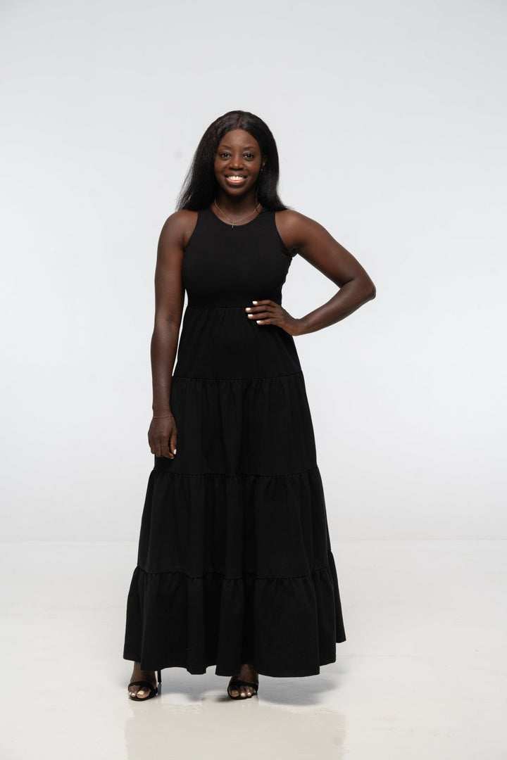 Tuya Dress Maxi sleevless in Black - Manners London
