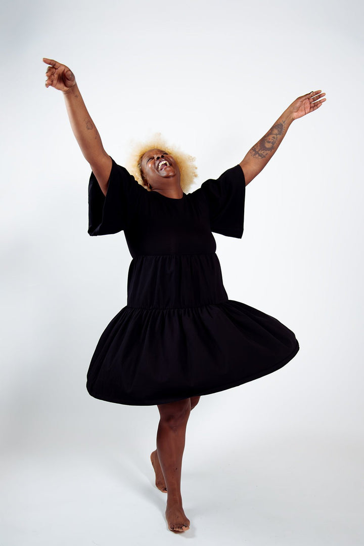 Tuya Dress Mini in Black - Manners London