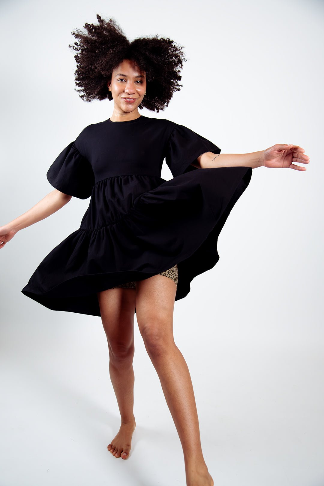 Tuya Dress Mini in Black - Manners London