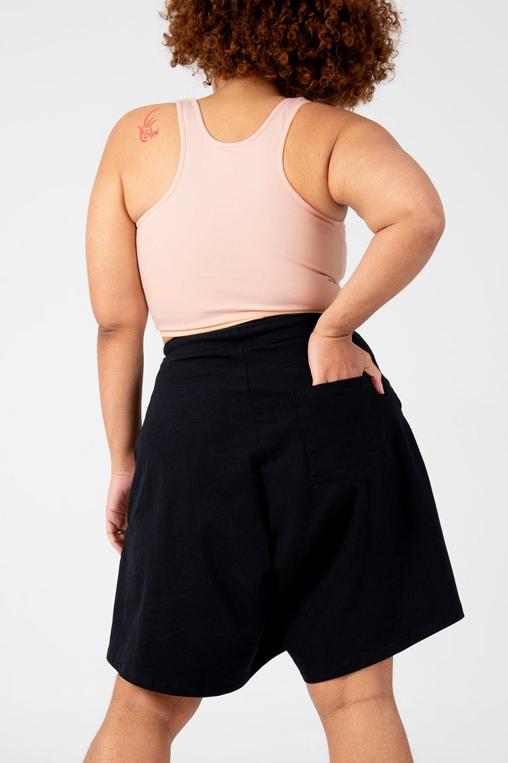 Wide Leg Shorts In Black - Manners London
