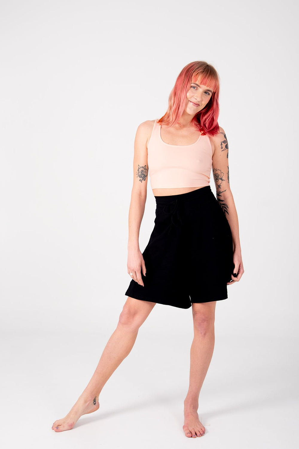 Wide Leg Shorts In Black - Manners London