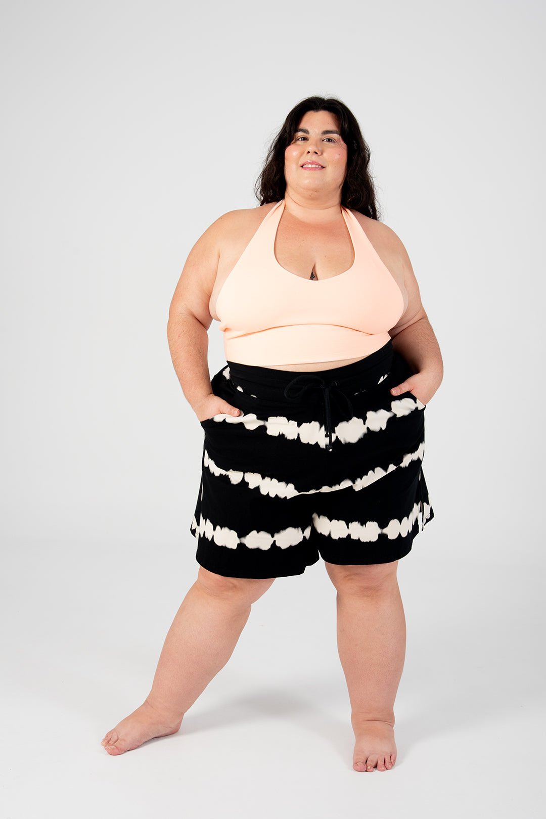 Wide Leg Shorts In Blot Black - Manners London