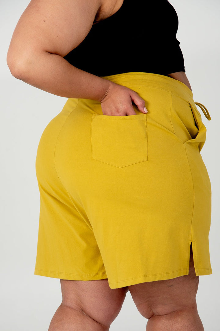 Wide Leg Shorts In Mustard Seed - Manners London