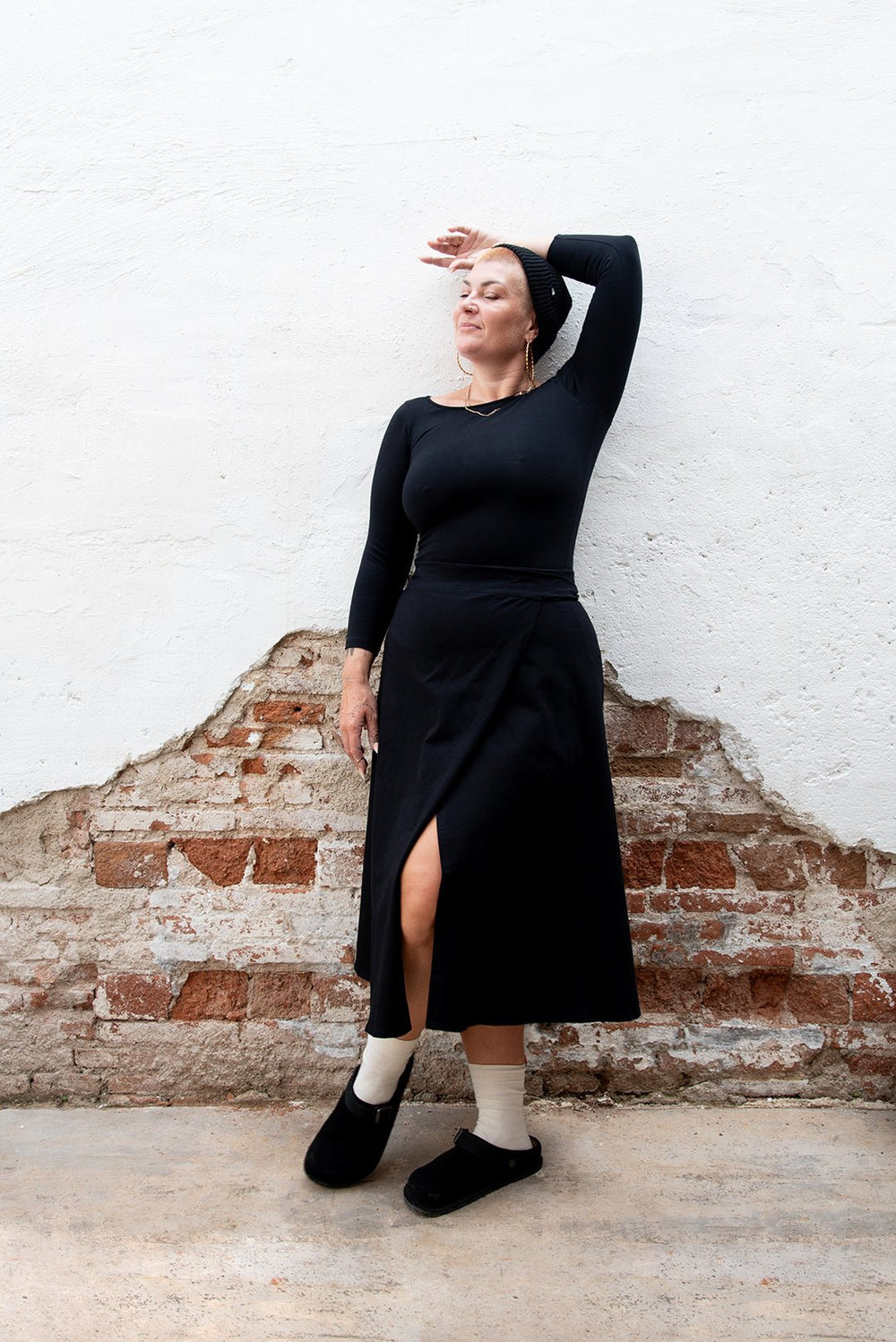 Wrap Midi Skirt In Black - Manners London