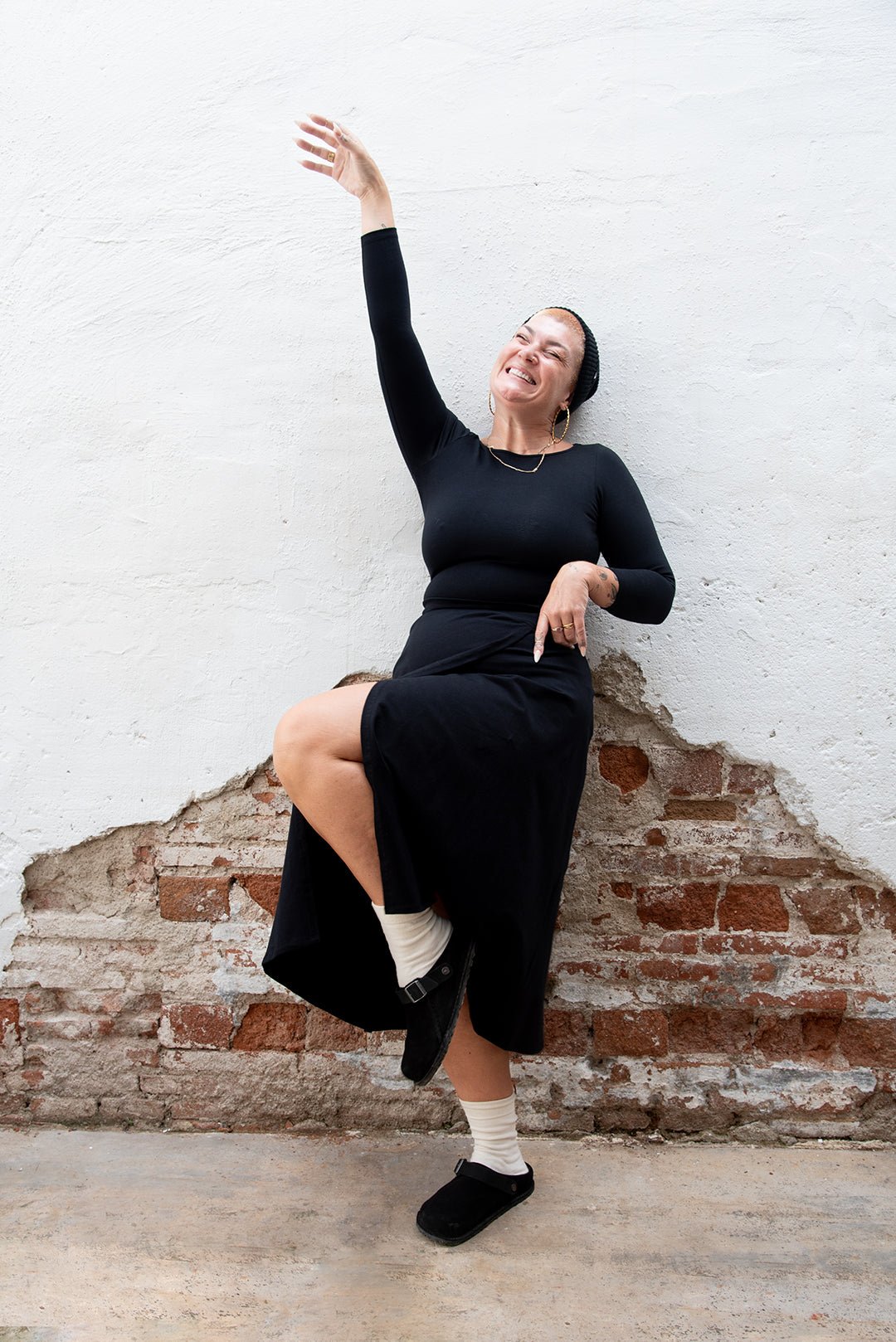 Wrap Midi Skirt In Black - Manners London