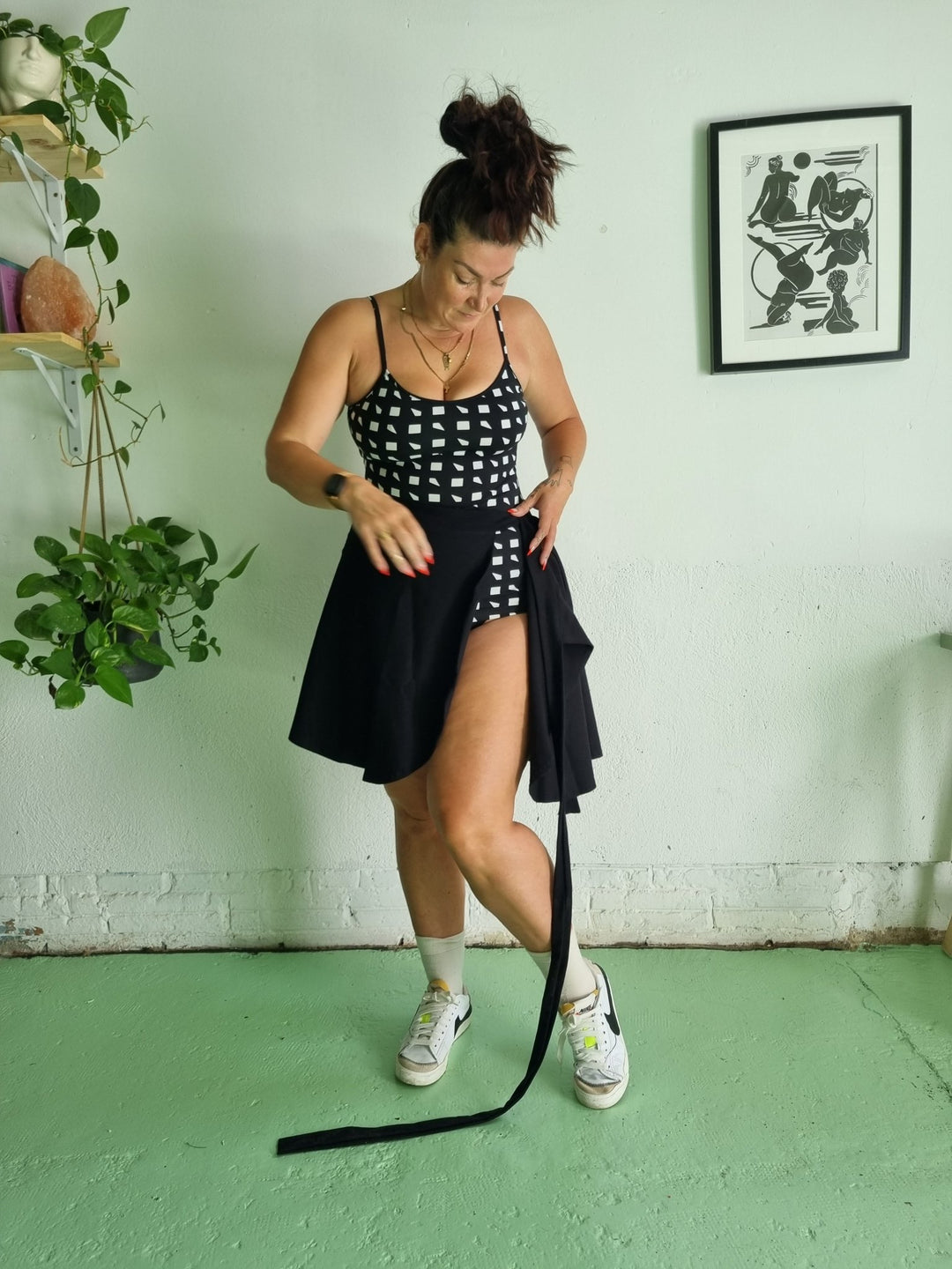 Wrap Mini Skirt in Black - Manners London