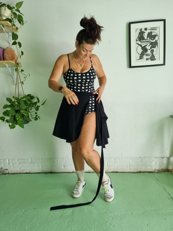 Wrap Mini Skirt in Black - Manners London