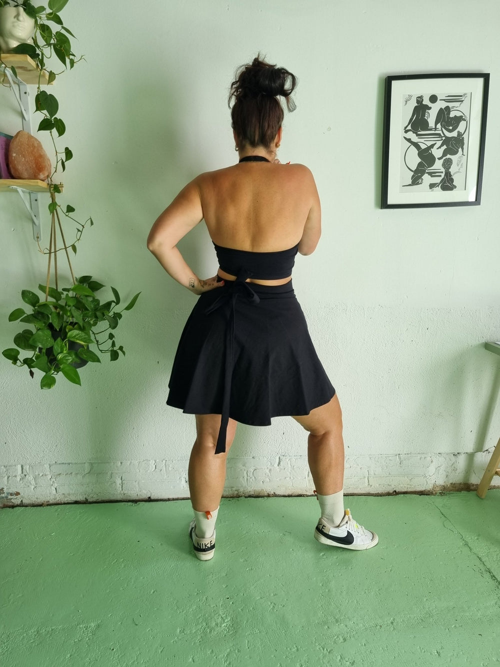 Wrap Mini Skirt in Black - Manners London