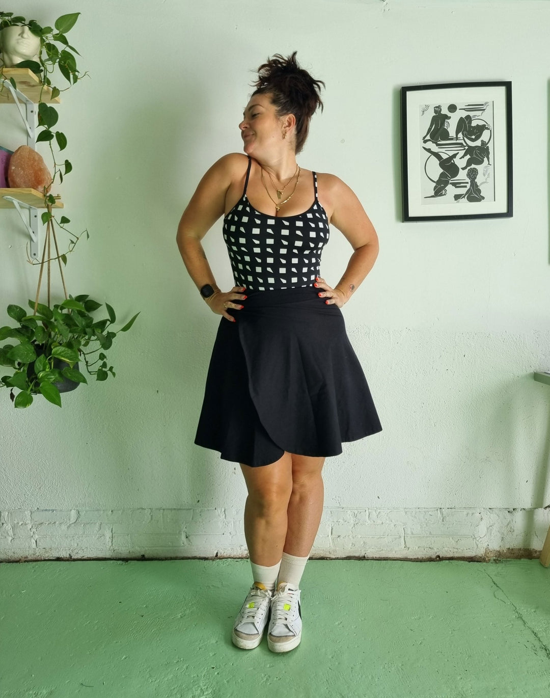 Wrap Mini Skirt in Black - Manners London