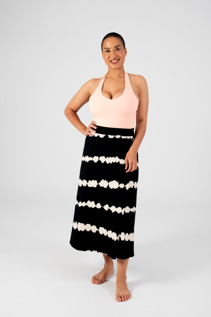 Wrap Skirt Long in Blot Black - Manners London