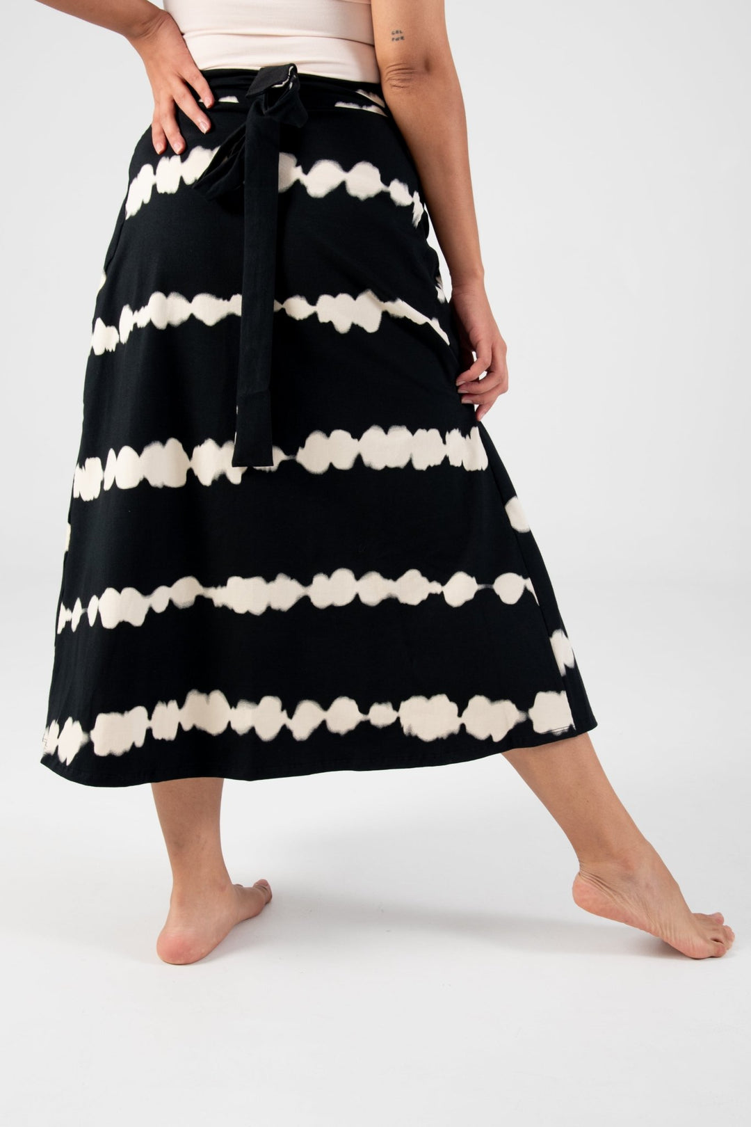 Wrap Skirt Long in Blot Black - Manners London