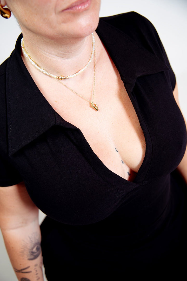 Zaba Dress Mini A - Line in Black - Manners London