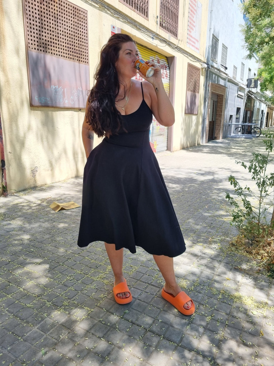 Asri Midi Dress in Black - Manners London