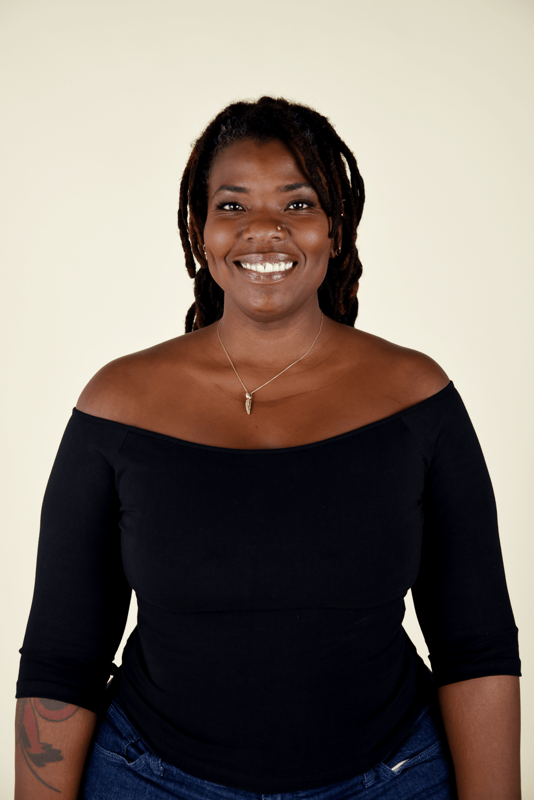 Bardot Mid Crop Top in Black - Manners London