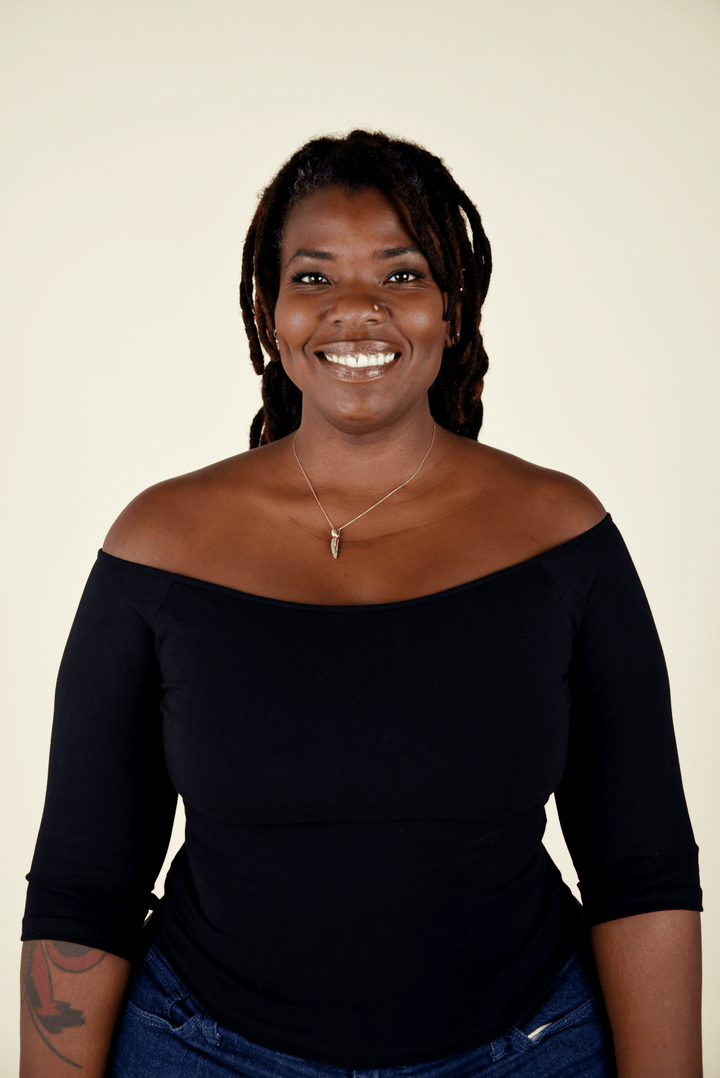 Bardot Mid Crop Top in Black - Manners London