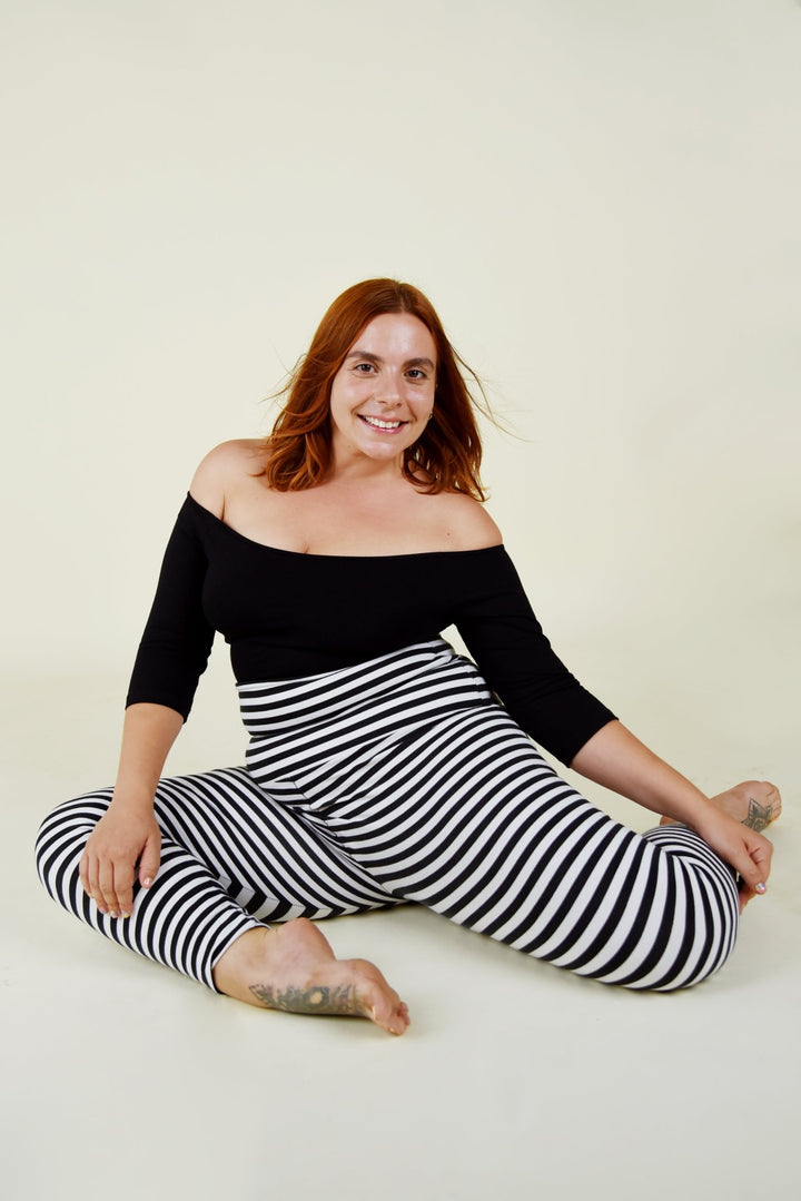 Bardot Mid Crop Top in Black - Manners London