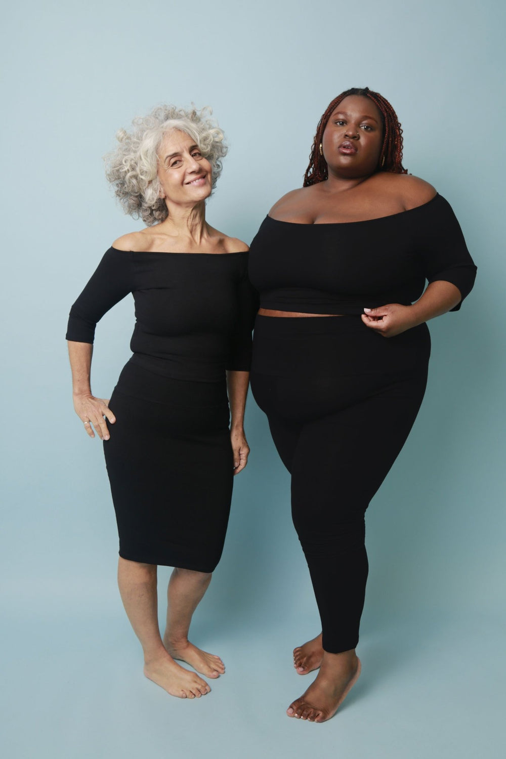 Bardot Mid Crop Top in Black - Manners London