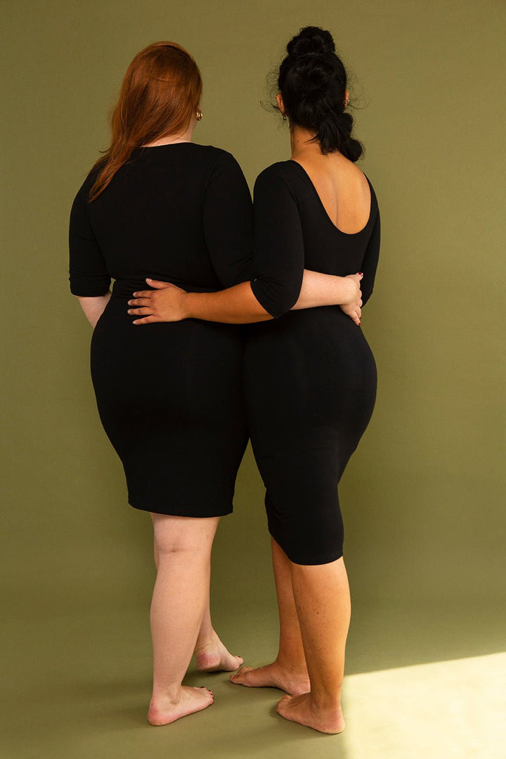 Chama Reversible Pencil Dress in Black - Manners London