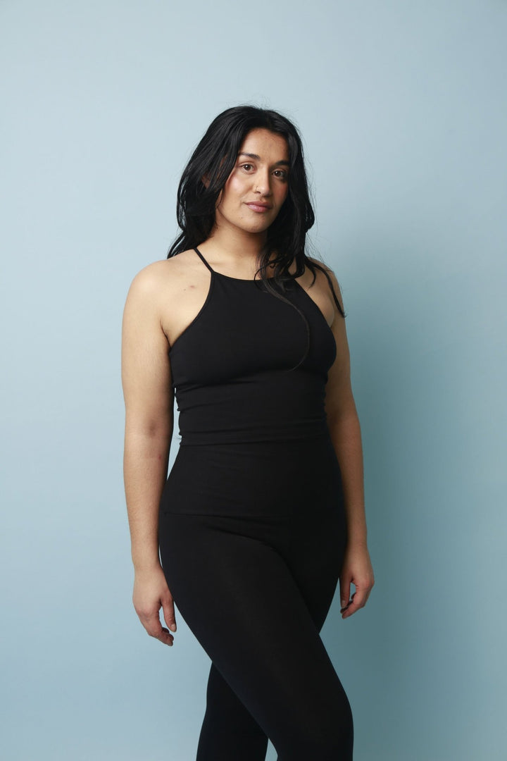 EKA Racer Full Length Top in Black - Manners London