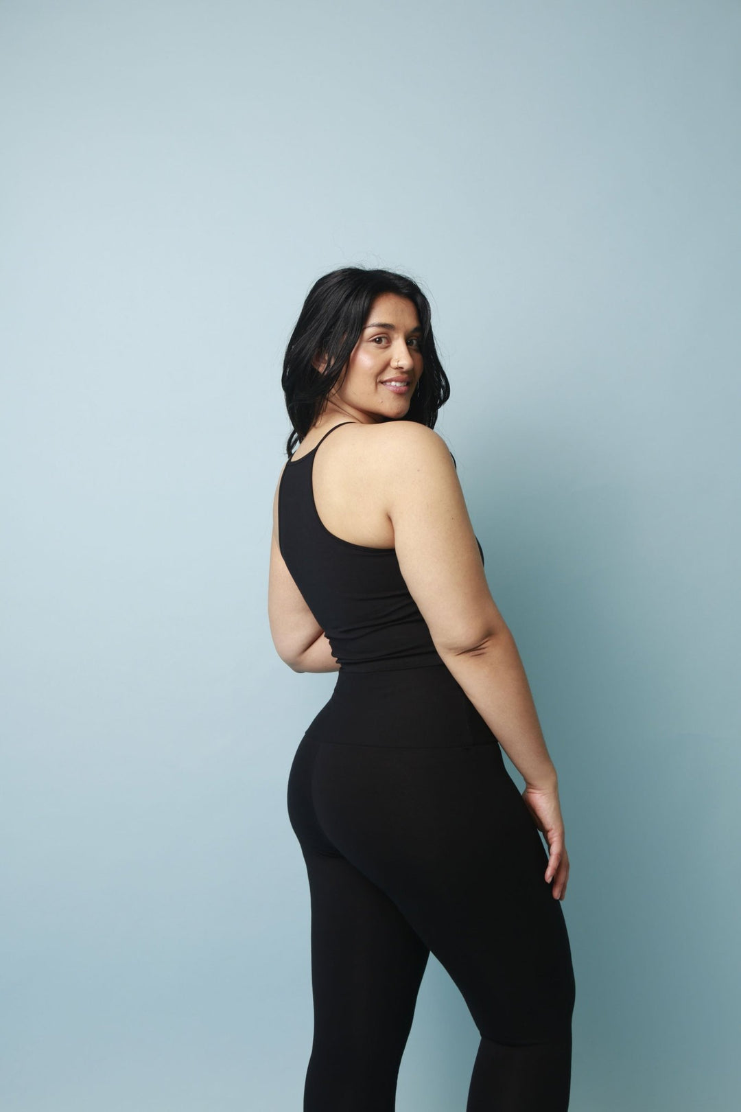 EKA Racer Full Length Top in Black - Manners London