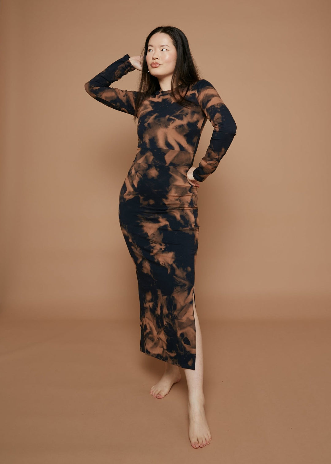 Leki Midi Dress in Acid Wash - Manners London
