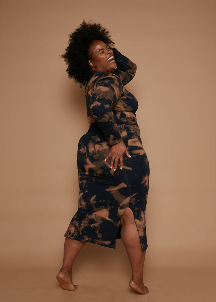 Leki Midi Dress in Acid Wash - Manners London