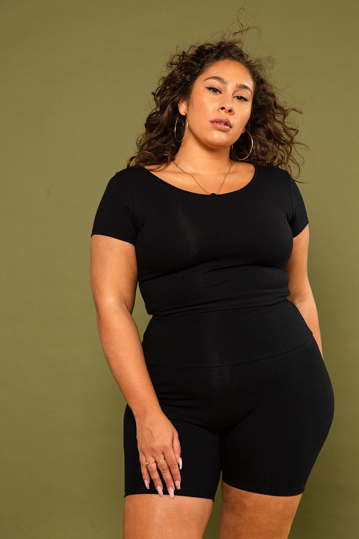 Reversible Crop Tee in Black - Manners London