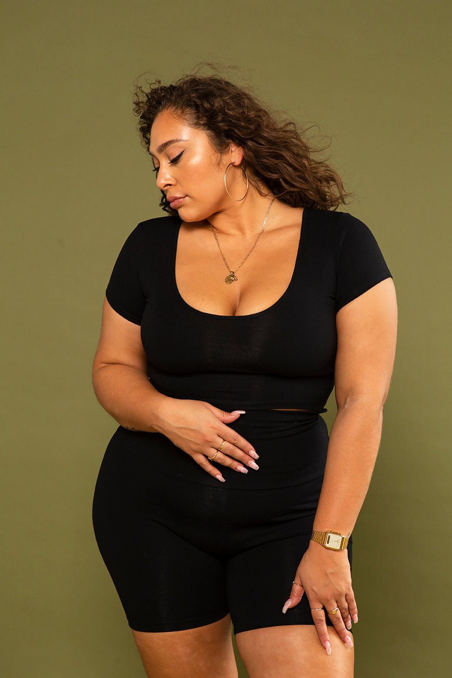 Reversible Crop Tee in Black - Manners London