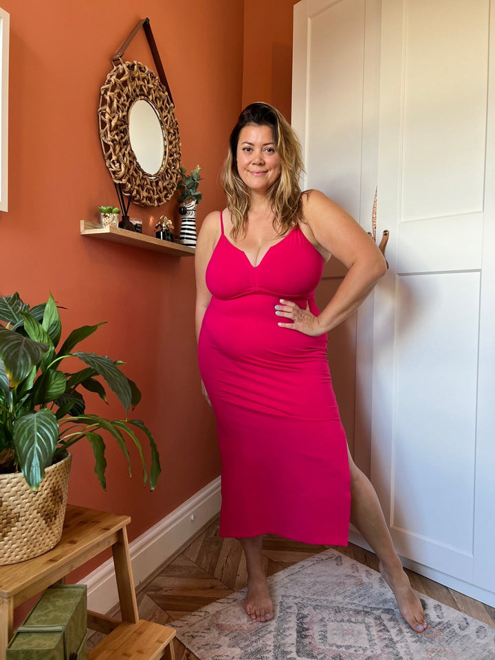 Saffi Midi Dress in Fuchsia - Manners London