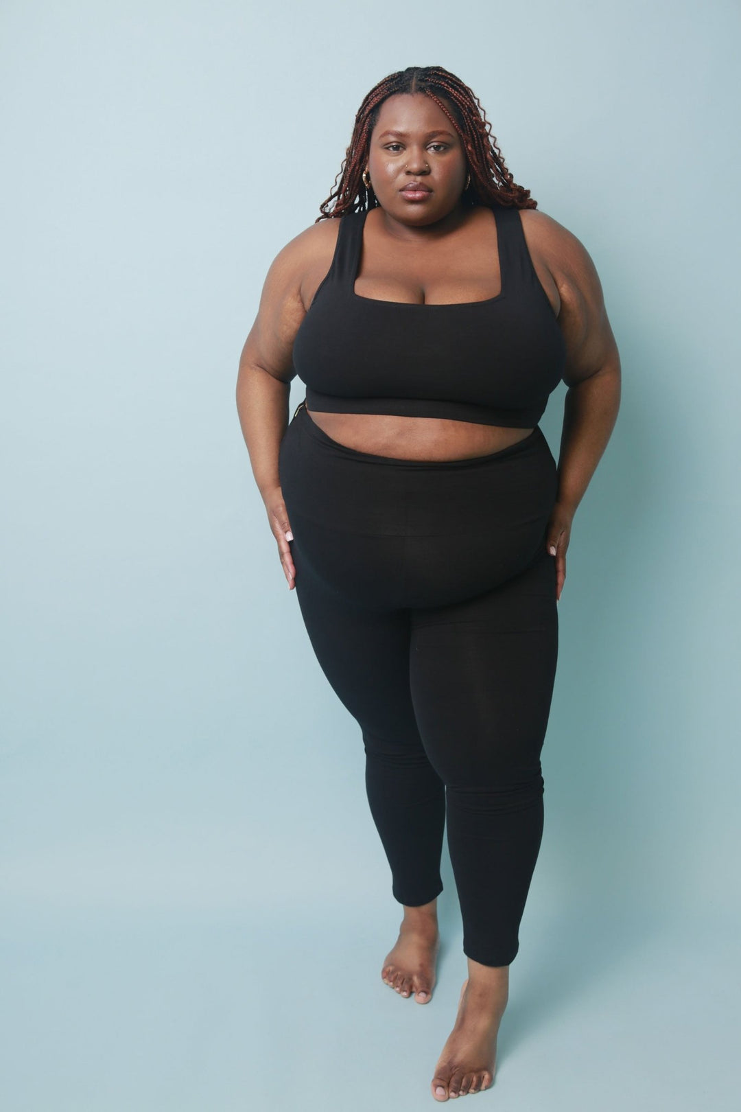 Square Neck Crop Vest in Black - Manners London