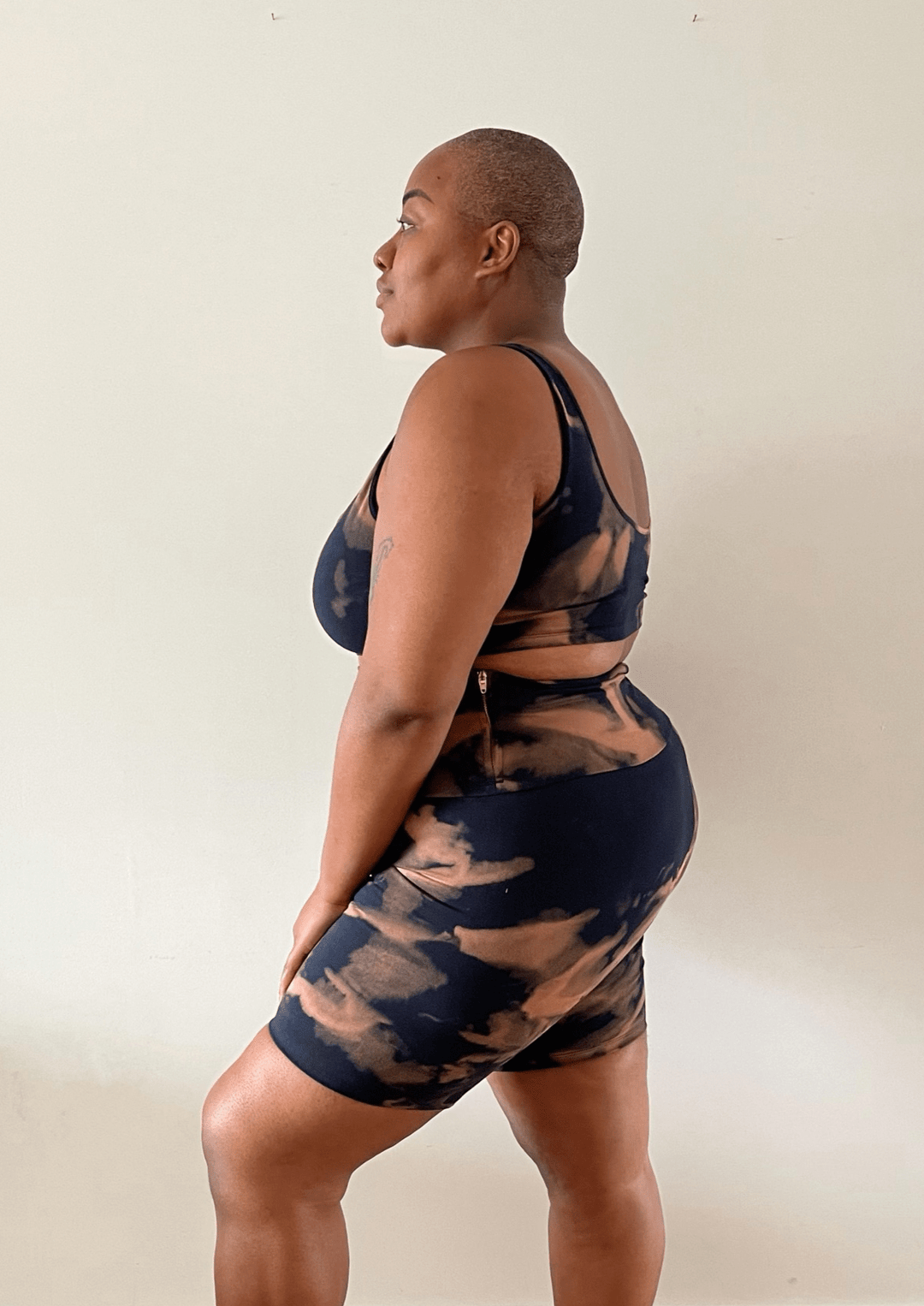 Super High Waisted Tib Cycle Shorts in Acid Wash - Manners London