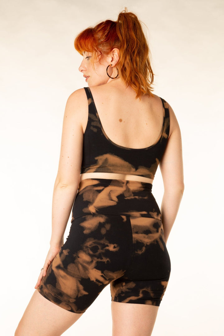 Super High Waisted Tib Cycle Shorts in Acid Wash - Manners London