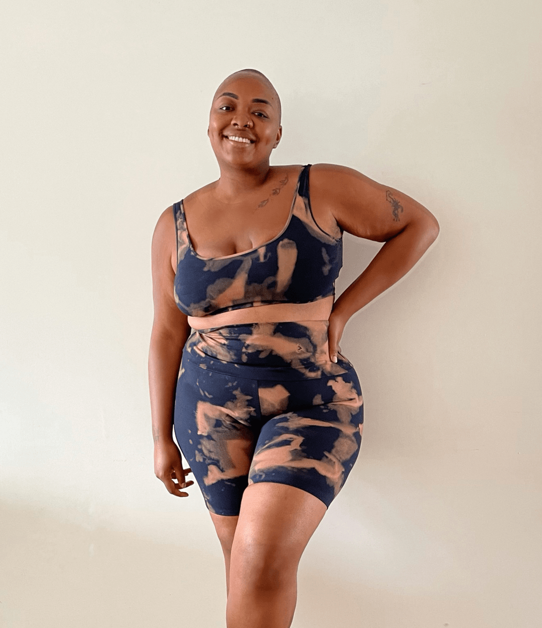 Super High Waisted Tib Cycle Shorts in Acid Wash - Manners London