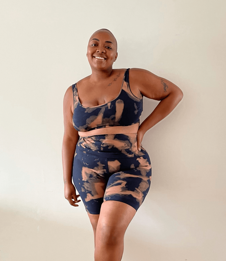 Super High Waisted Tib Cycle Shorts in Acid Wash - Manners London