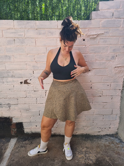 Wrap Mini Skirt in Classic Leopard