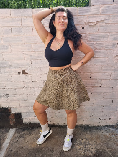 Wrap Mini Skirt in Classic Leopard