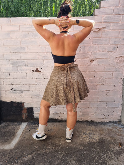 Wrap Mini Skirt in Classic Leopard