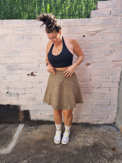 Wrap Mini Skirt in Classic Leopard